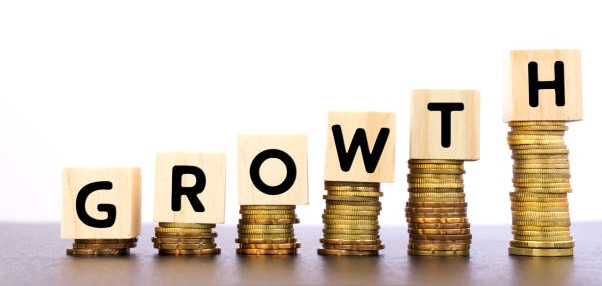 Chart showing compounded annual growth rate over five years